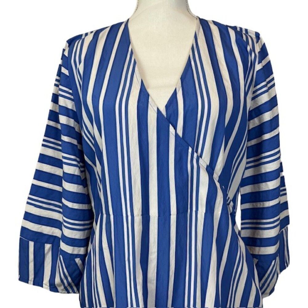Chinti & Parker Striped Parasol Dress Oversized NO BELT Blue and White Size 6 - Picture 4 of 14
